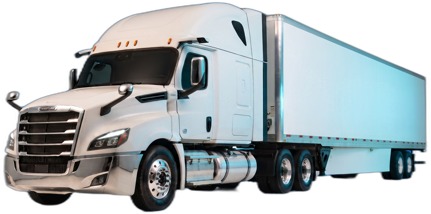 Freightliner Cascadia tractor with a 53-foot dry van trailer